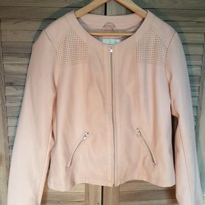 pink faux leather jacket